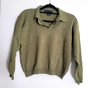 Geoffrey Beene Wool Cashmere & Acrylic blend green sweater sz M pullover